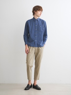 Men's piece dyed pinstripe l/s shirts 詳細画像
