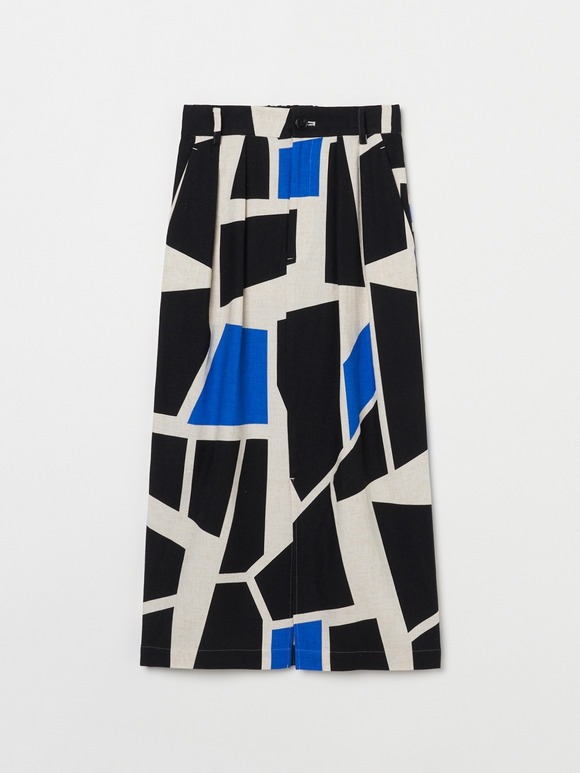 Rayon linen straight skirt