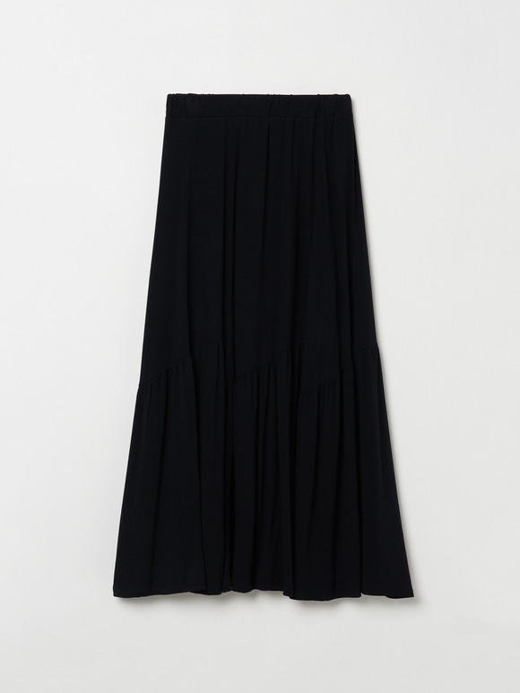 Travel line zigzag flare skirt